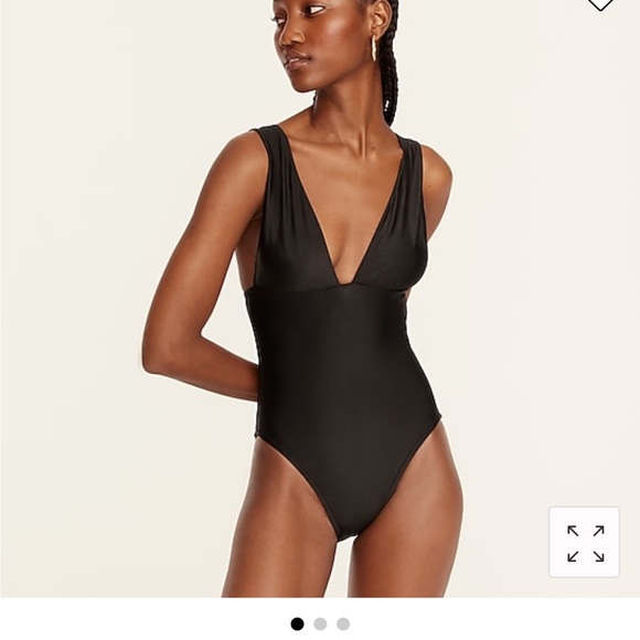NEW WITH TAGS JCrew V-Neck Black Bathing Suit - Picture 2 of 3